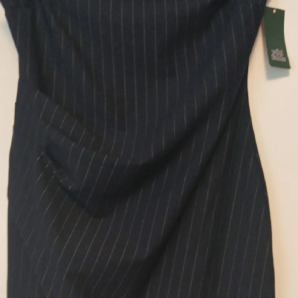 Wild Fable Navy Pinstripe Asymmetrical Skirt - Picture 4 of 9